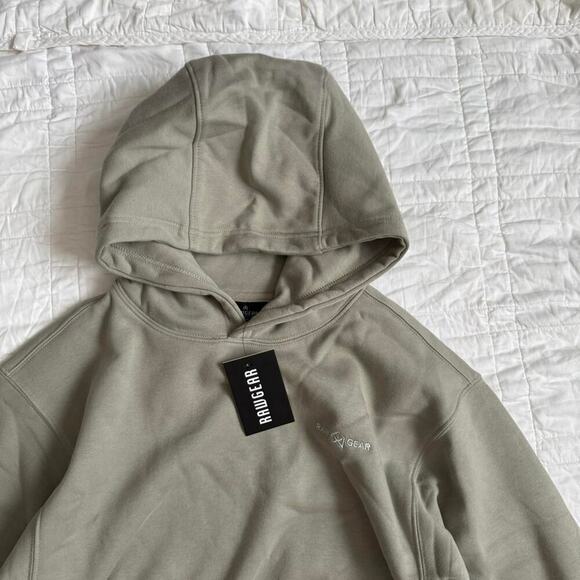 Sage green cropped hoodie sweatshirt Raw gear sz med gorpcore minimalist earthy - Picture 2 of 6